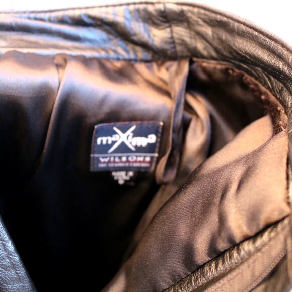 Womens Wilsons Leather Pants Suit Jacket Black Vintage 90s Y2K - Picture 14 of 16